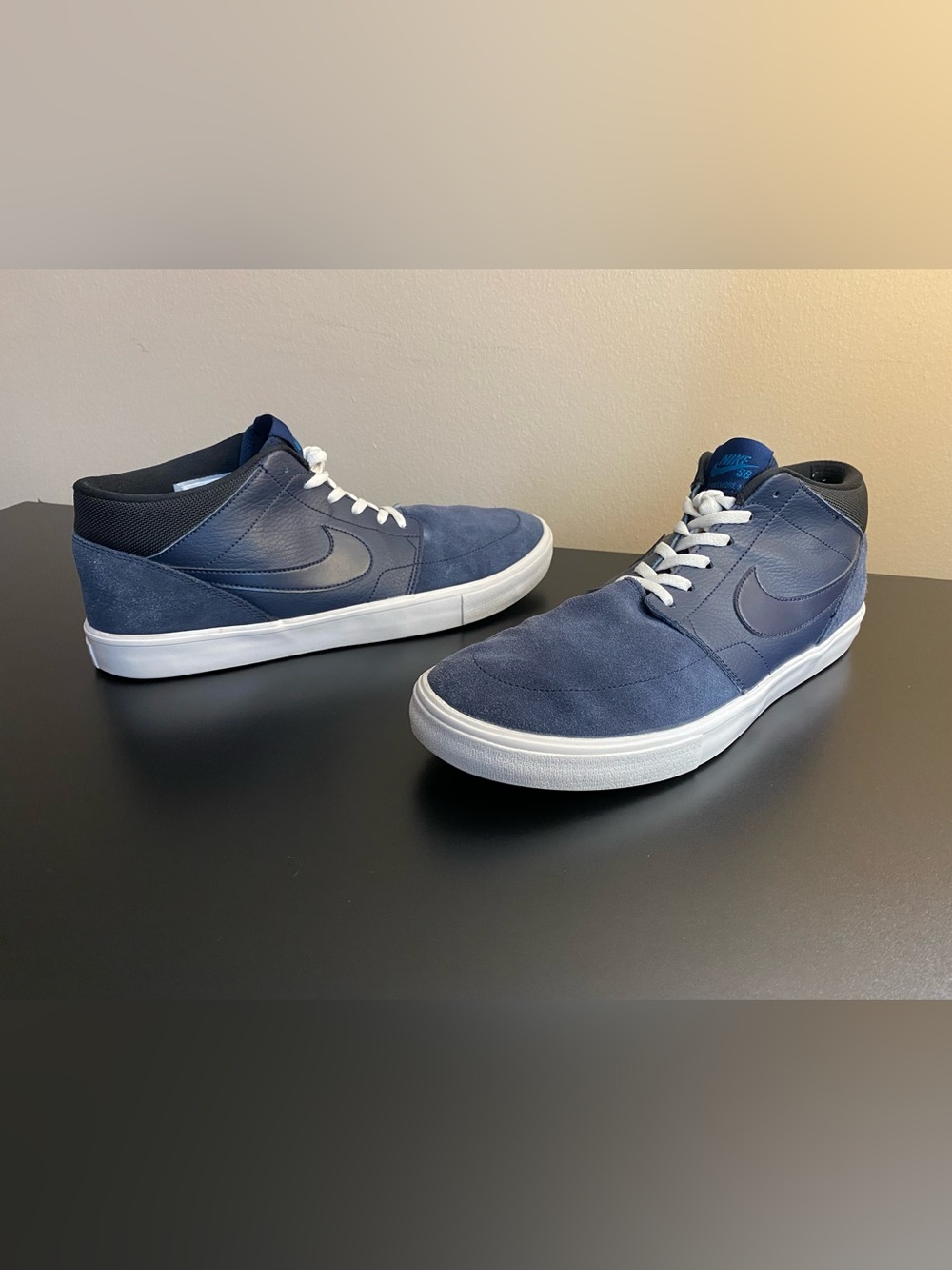 Nike SB Portmore II Solar Mid Navy Blue Suede Size 12 923198-401